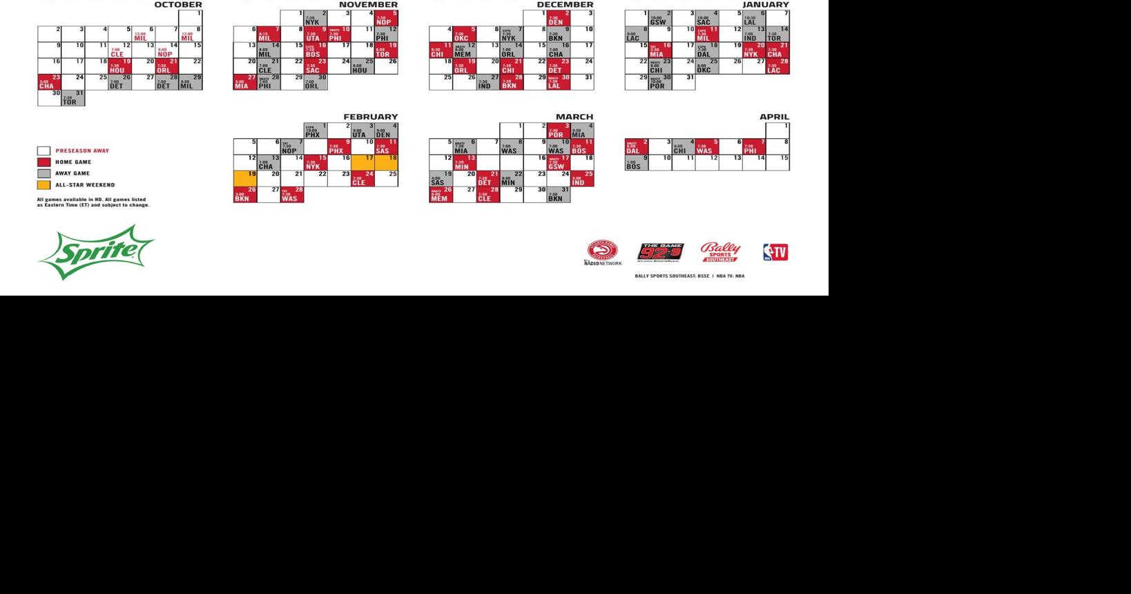 202223 Atlanta Hawks Schedule
