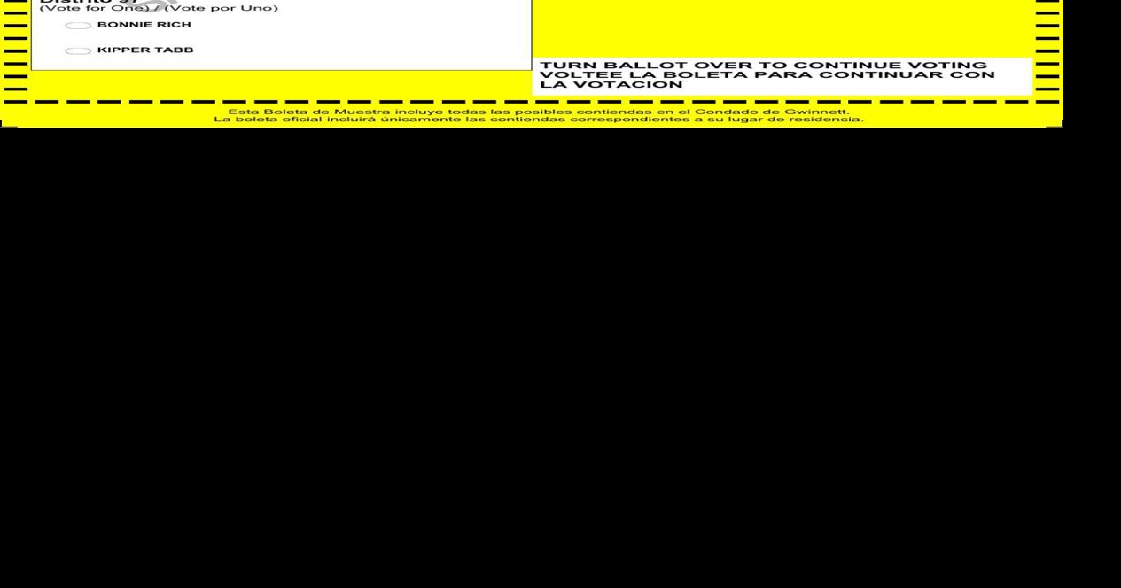 Republican and Nonpartisan consolidated sample ballot