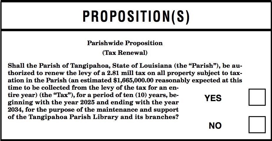 Propositions In Tangipahoa Parish | News | Hammondstar.com