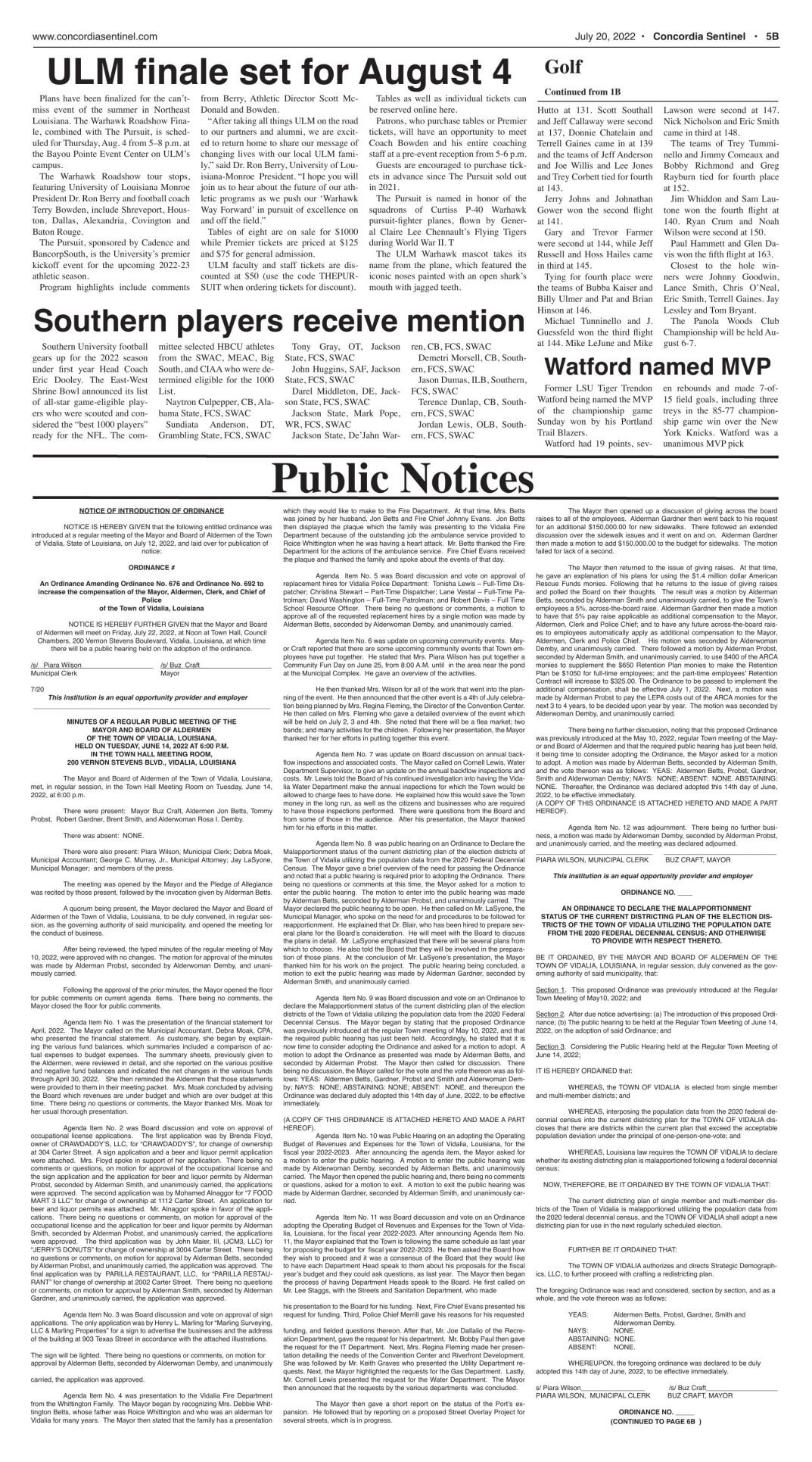 Public Notices - July 20, 2022