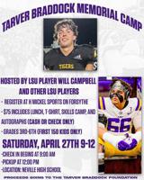 LSU's Campbell honors Braddock with local football camp
