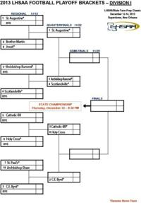 2013 Lhsaa Football Playoff Brackets High School Football
