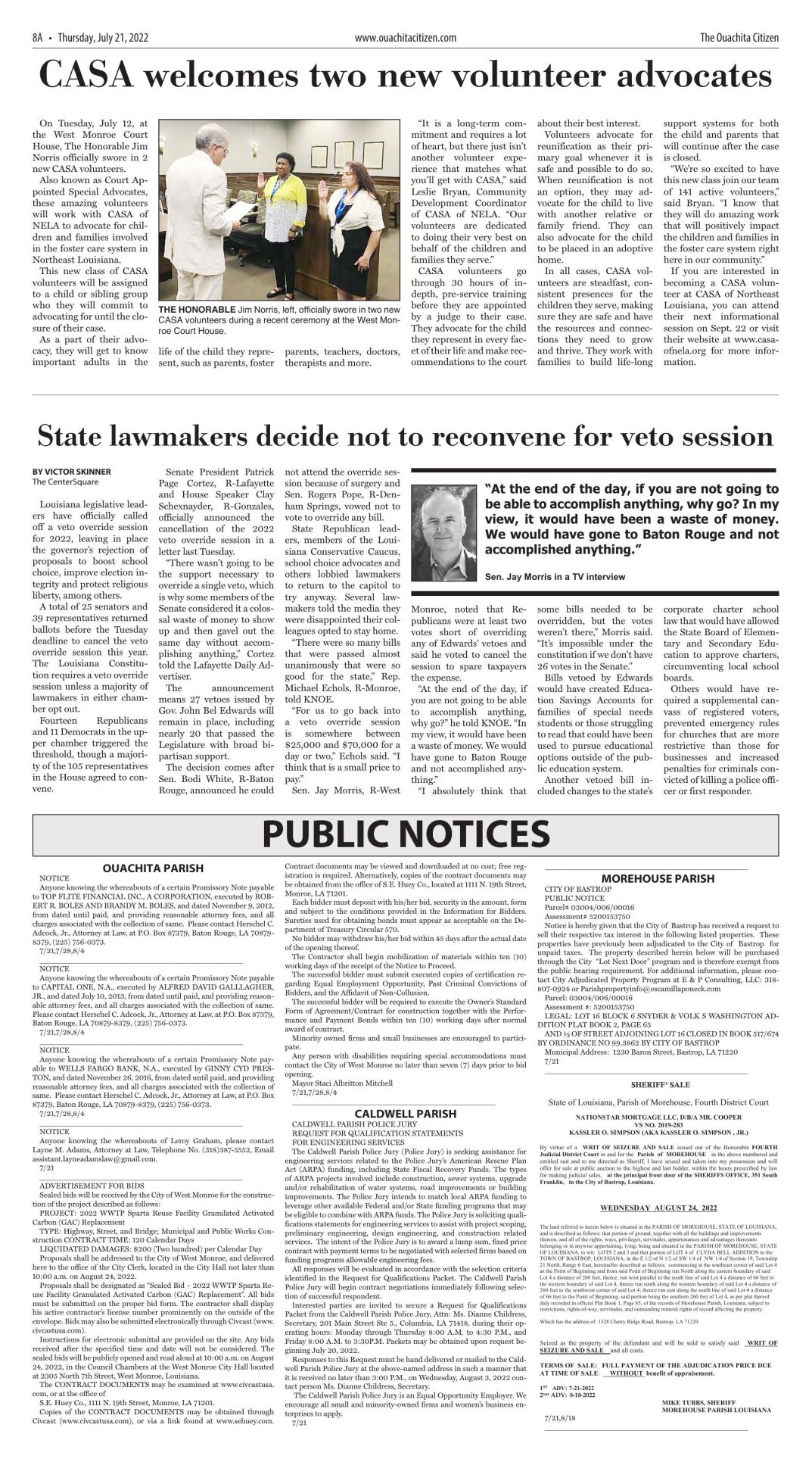 July 21, 2022 Public Notices, click to download pages