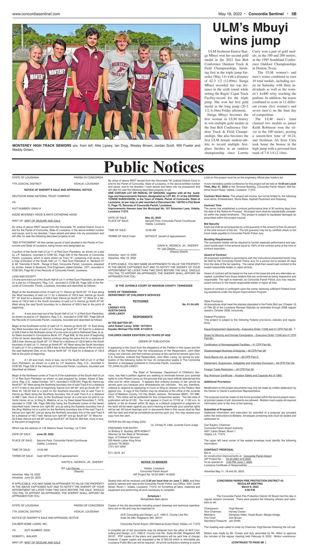 Public Notices - May 18, 2022