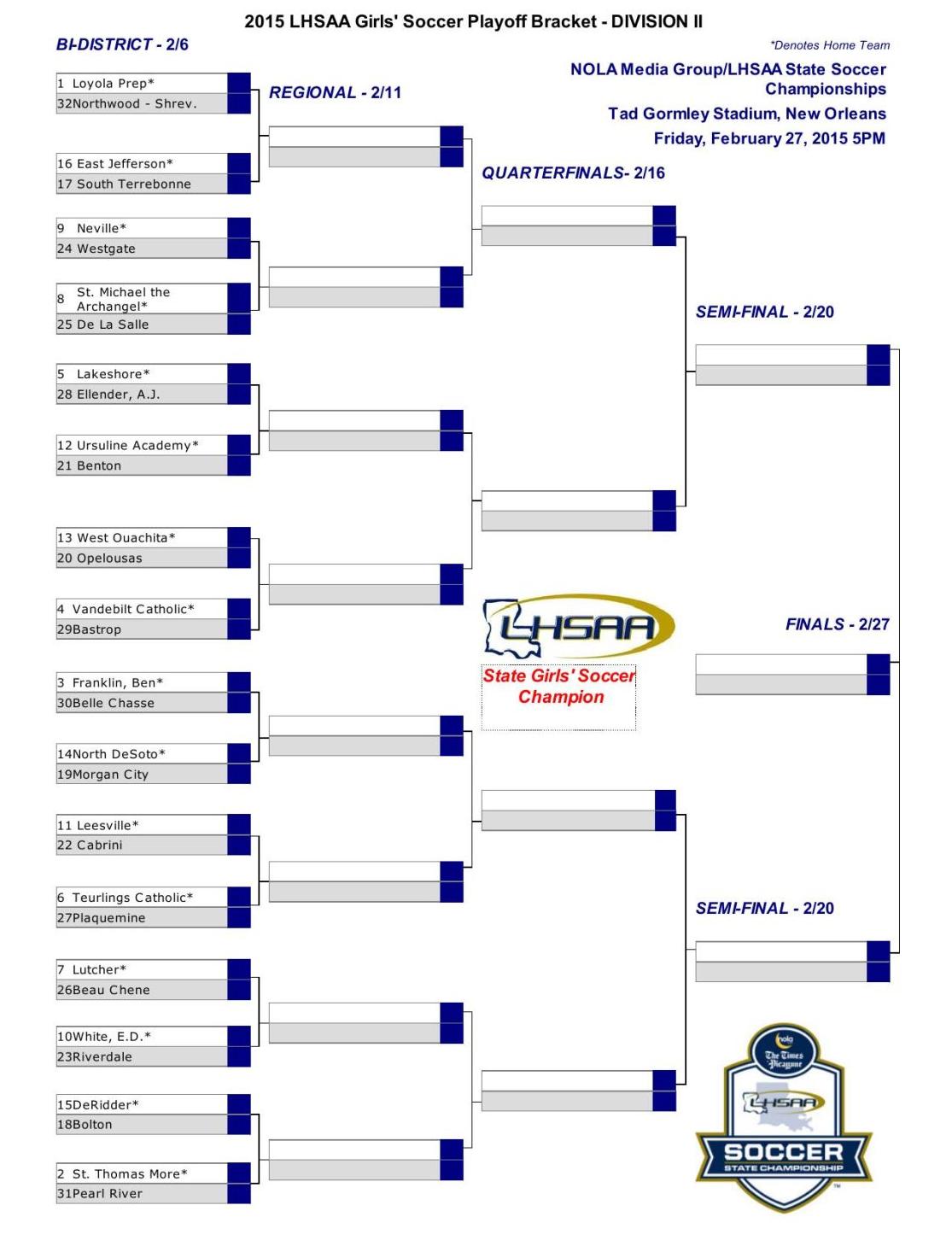 2015 LHSAA Girls Soccer Division II Playoff Bracket Hannapub 2015-lhsaa-girls-soccer-division-ii-playoff-bracket-hannapub