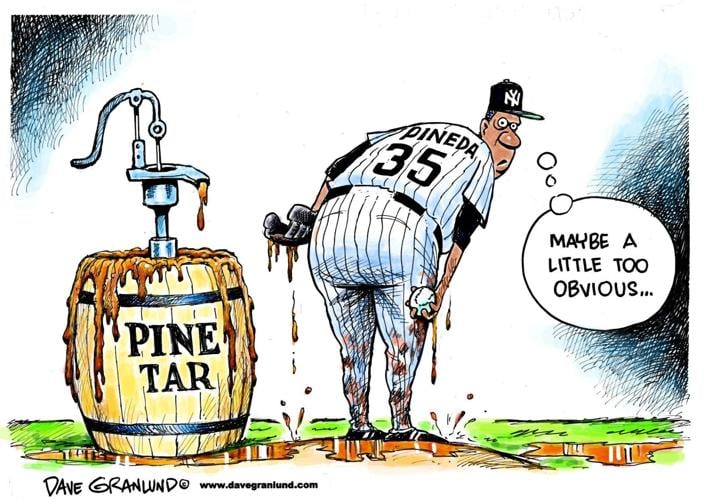 Granlund cartoon Pineda the pine tar cheat Article