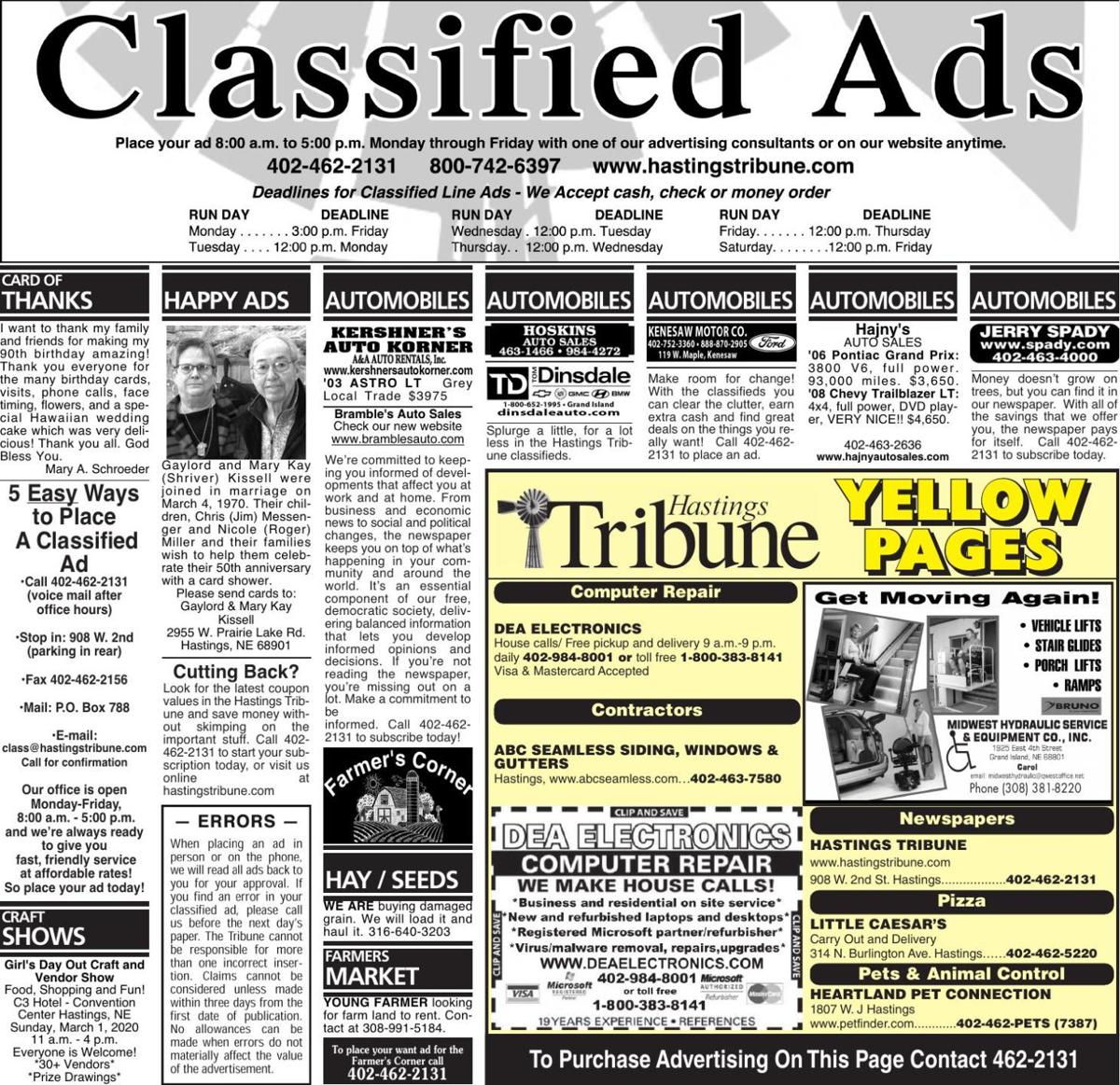 Classified Feb 29 Hastingstribune Com