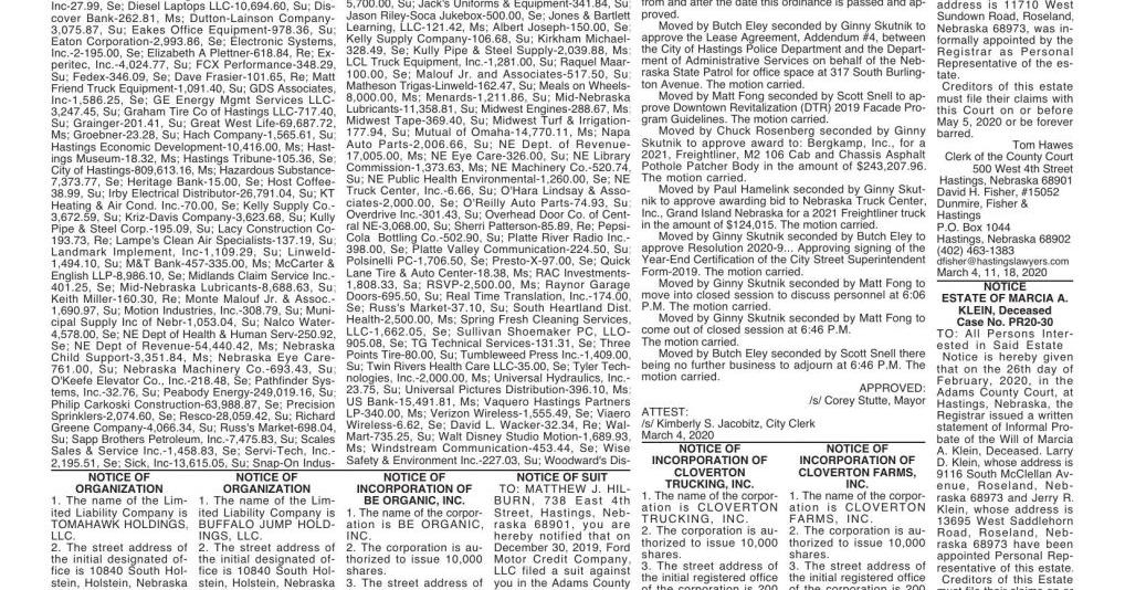 March 4 Public Notices