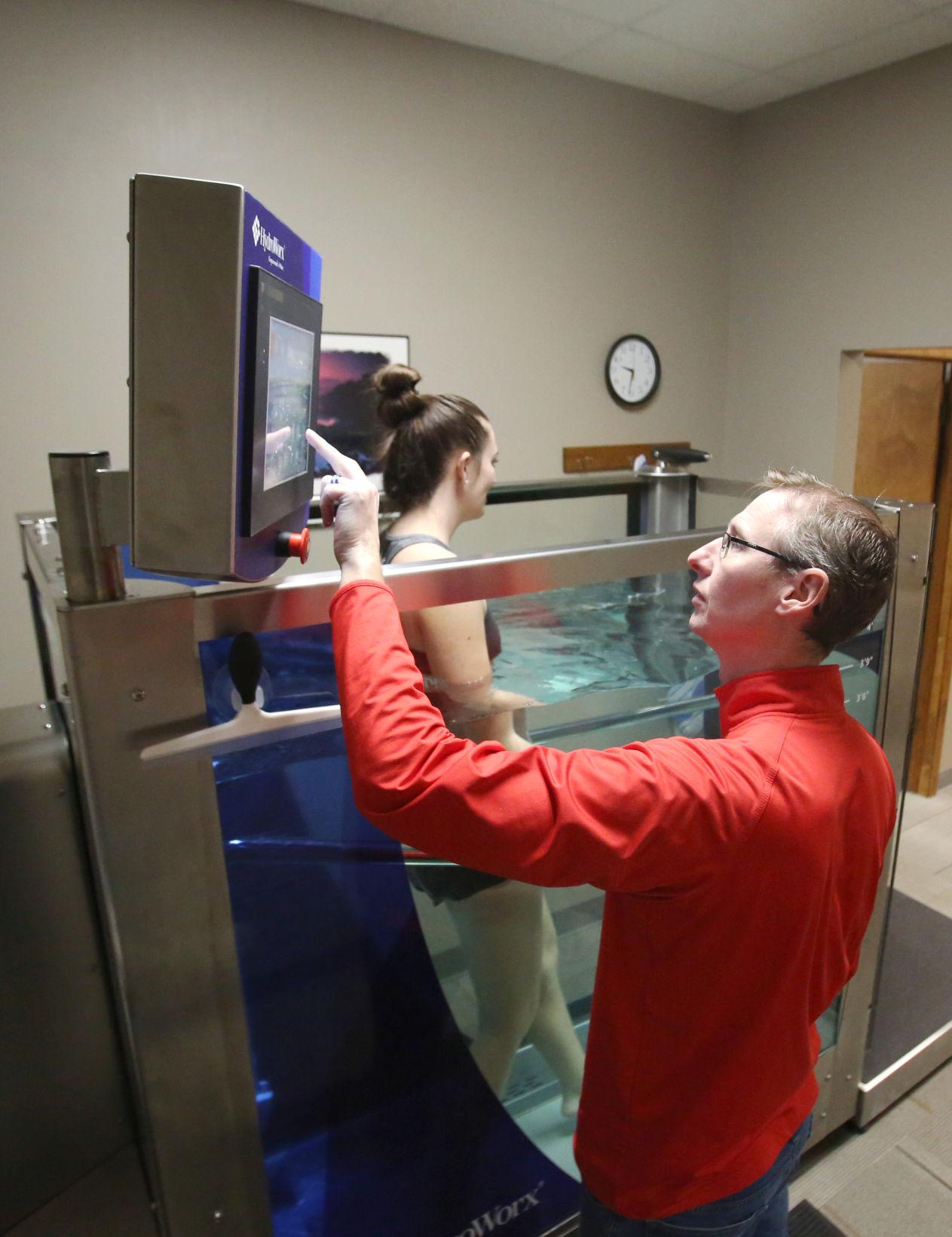 Underwater treadmill used for physical therapy