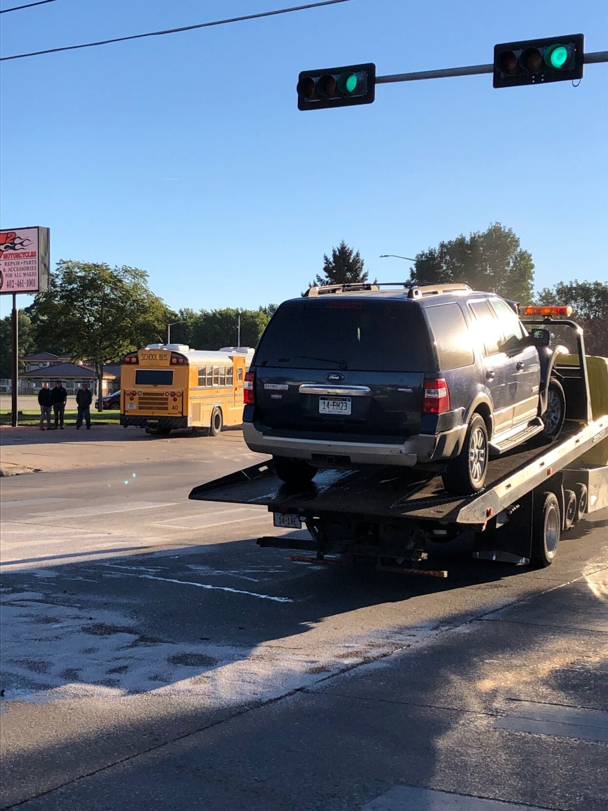 SUV collides with school bus with six children on board | News ...