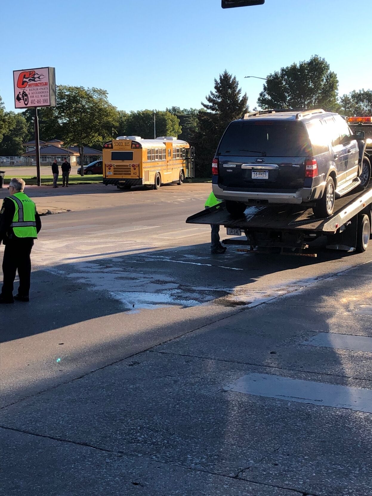 SUV collides with school bus with six children on board | News ...
