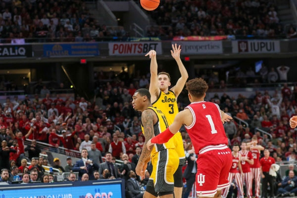 Jordan Bohannon reacts to win at Indiana 