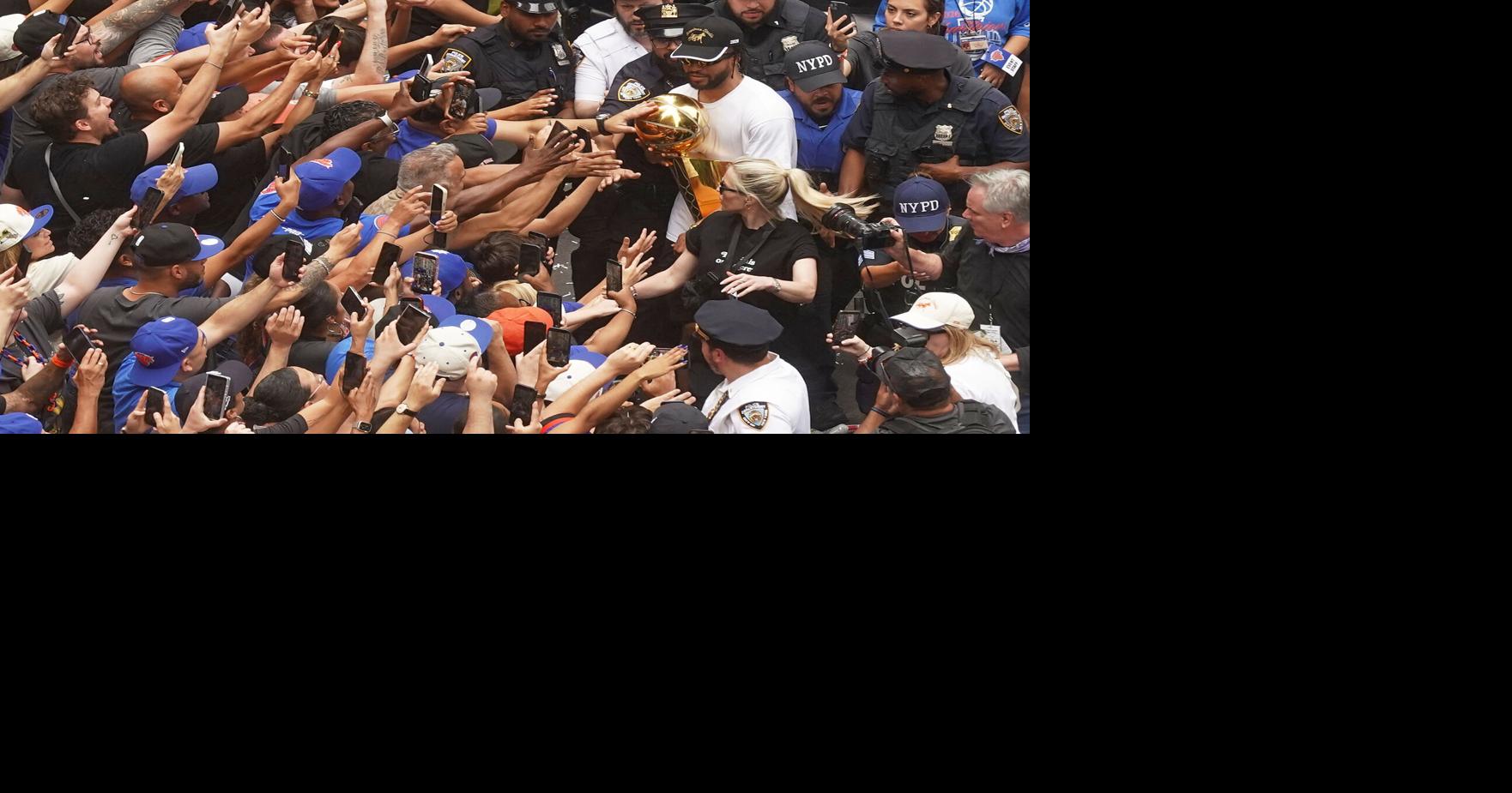 New York Knicks revel in their NBA victory parade as joyous fans and celebs fill the streets