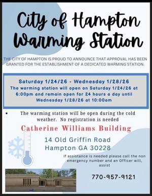 Hampton to open warming station Saturday