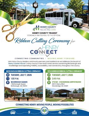 Henry County Transit to celebrate launch of Henry Connect Route 1