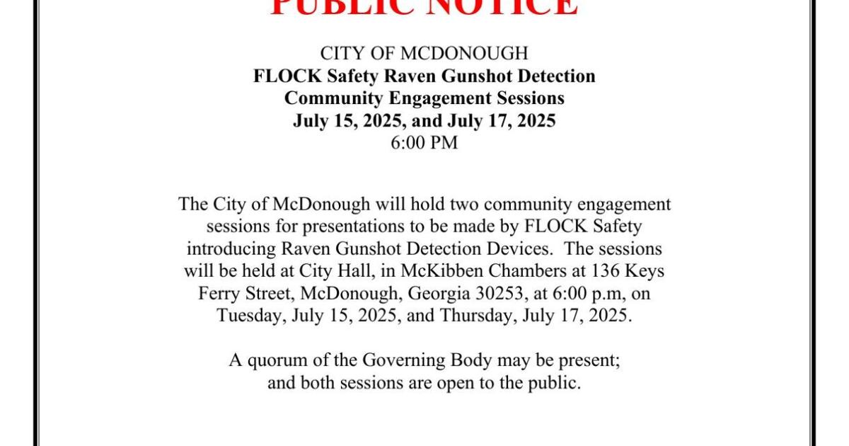McDonough hosting community engagement sessions on Flock Safety