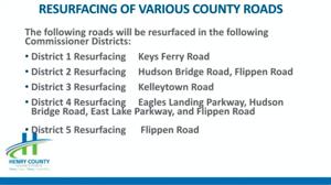 Henry BOC Approves $15.86 Million Contract For Road Resurfacing