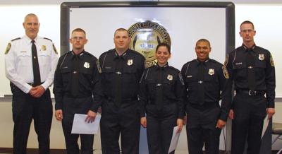 henry county police department officers gets henryherald left jason deputy amerman newest chief poses far five mark join