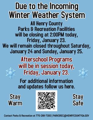 Henry County parks to close over weekend