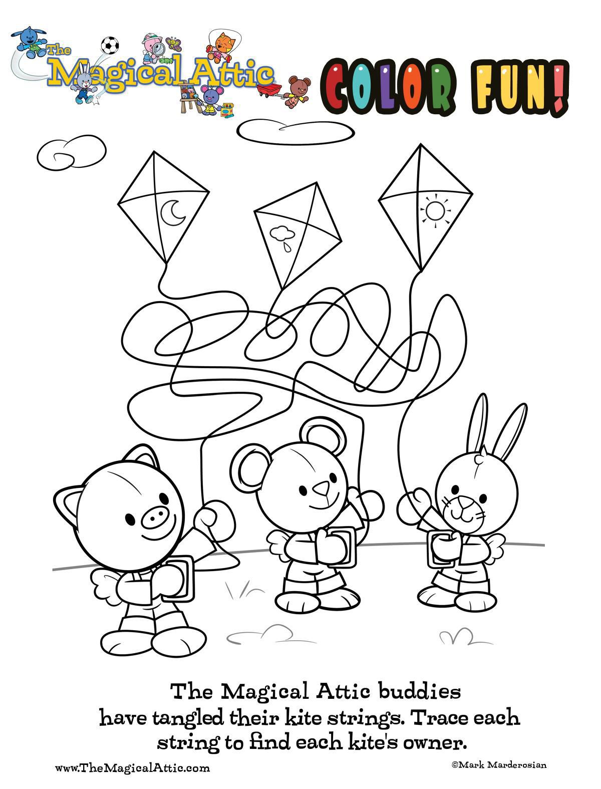 Coloring fun with kites