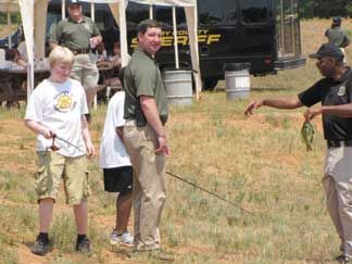 Fishing with the sheriff and deputies