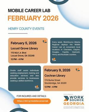 WorkSource Atlanta’s Mobile Career Lab to visit Henry County