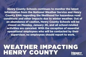 Henry County schools closed Monday