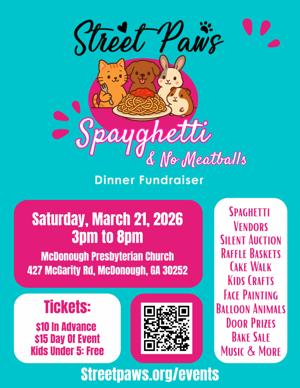 Have some spaghetti, help local pet rescue organization