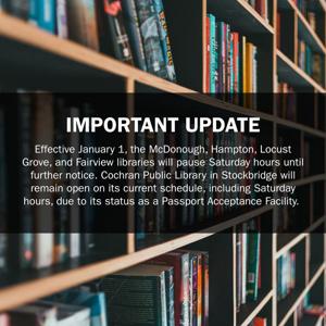 Some local libraries to stop Saturday hours