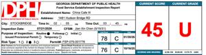 Stockbridge restaurant receives failing score of 45