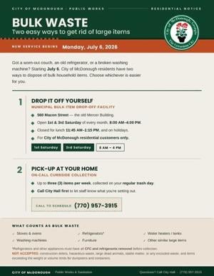 McDonough’s new bulk waste schedule begins on Monday