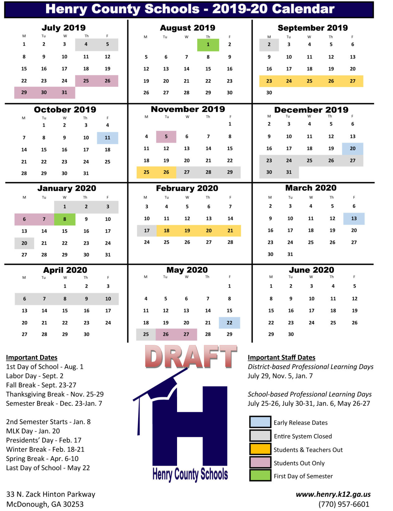 Future school calendars out for review | News | henryherald.com Future school calendars out for review | News | henryherald.com