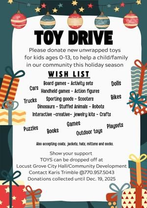 Deadline is approaching for Locust Grove toy drive