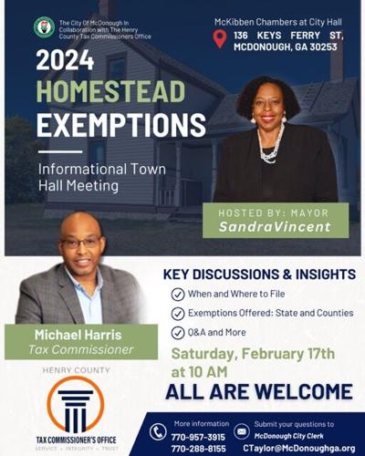 McDonough to Host Homestead Exemption Town Hall | Henry News 