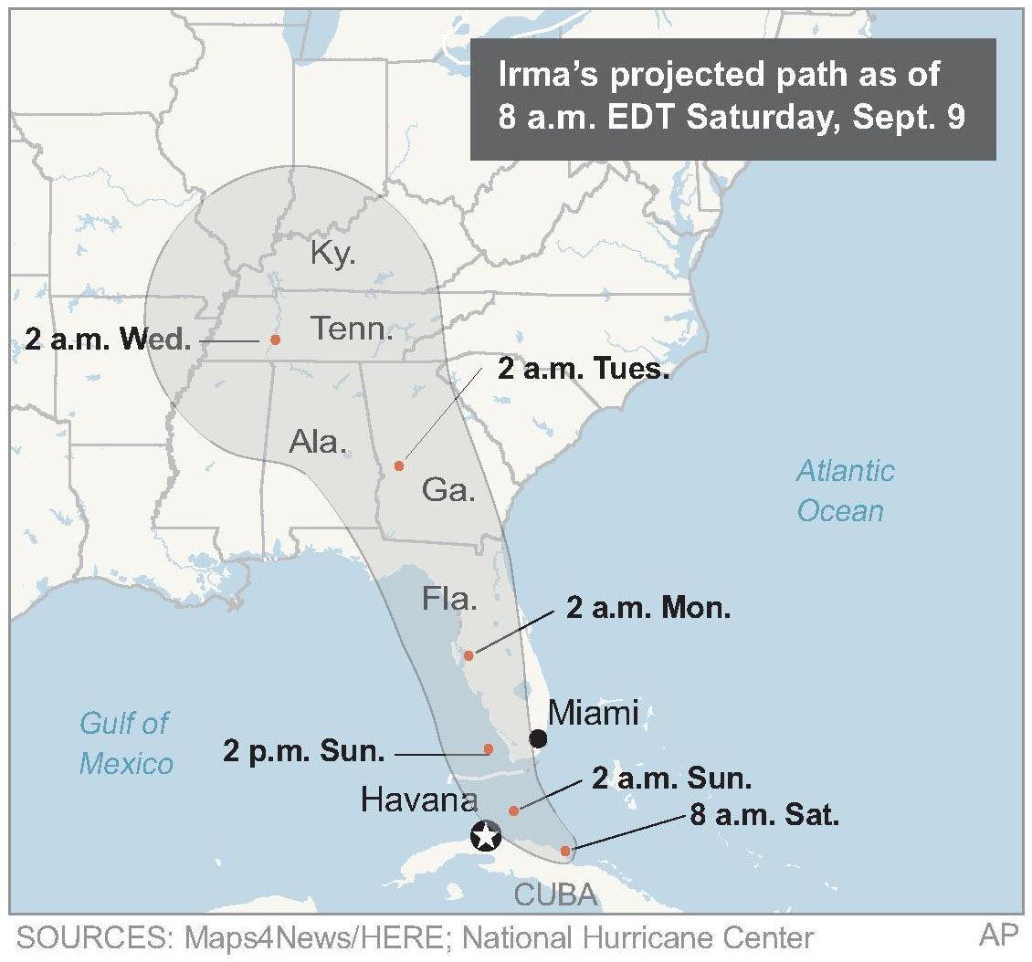 Irma Closes In With Tampa Not Miami In Crosshairs Herald