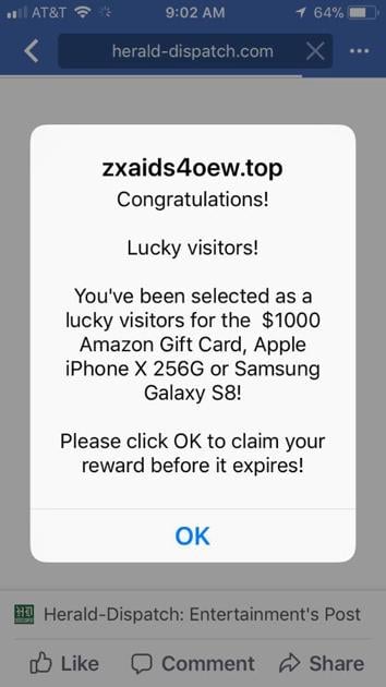 Phone Malware Likely The Culprit For Pop Up Ads Recent News Herald Dispatch Com