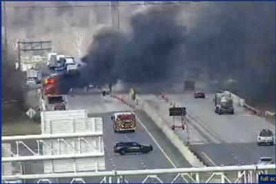 Traffic moving again after tractor-trailer fire on I-64 in ...
