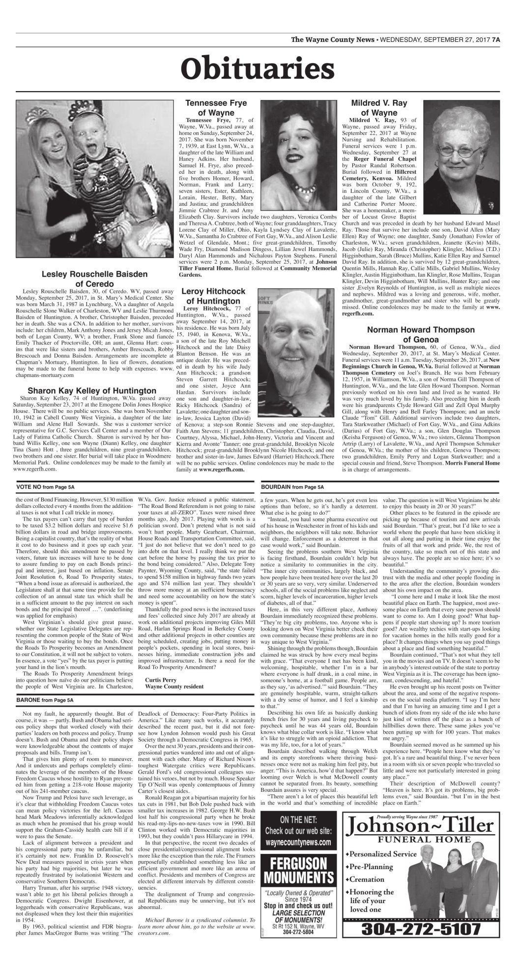 tribune review obituaries valley news dispatch