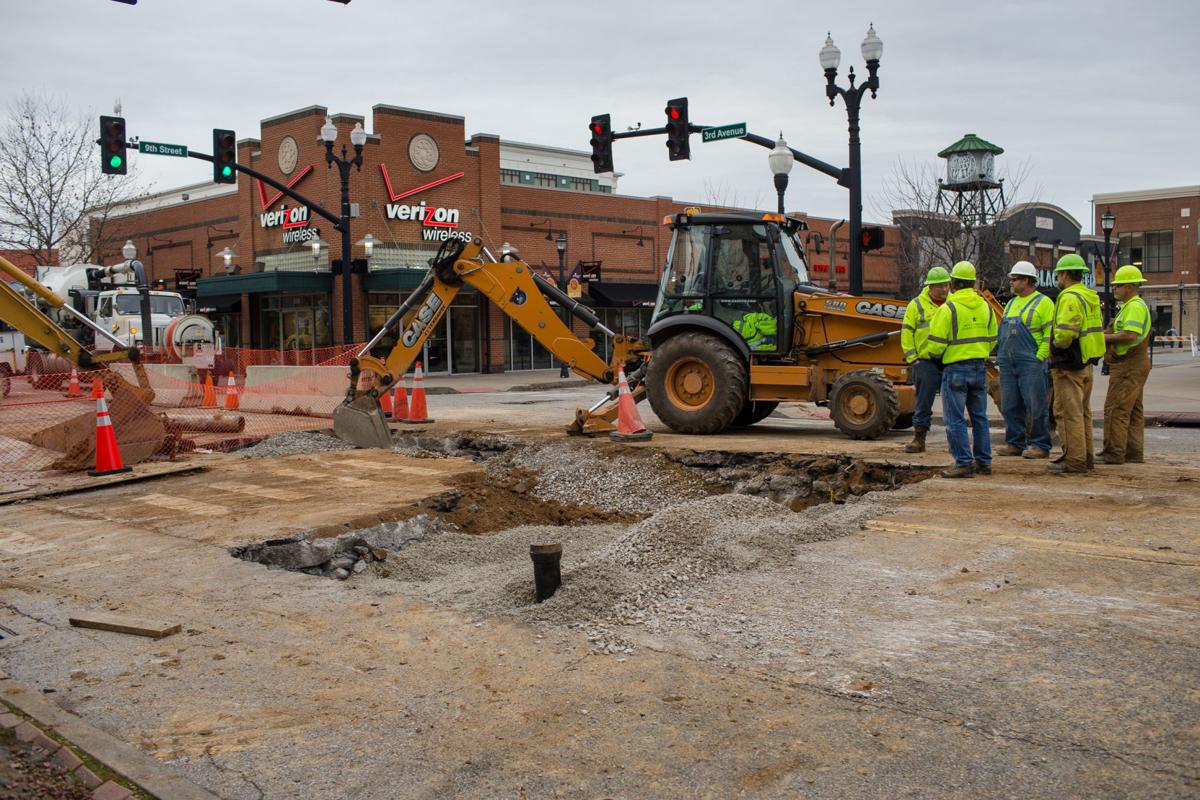 Downtown Huntington water service restored as sewer repair continues