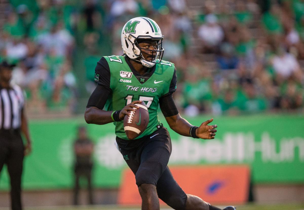 Herd Racks Up 620 Yards Of Offense Smashes Vmi 56 17 Marshall