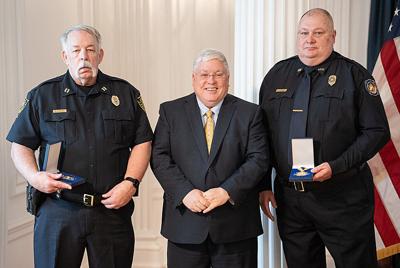 Morrisey presents West Virginia Medal of Valor to Larsen and Lambert