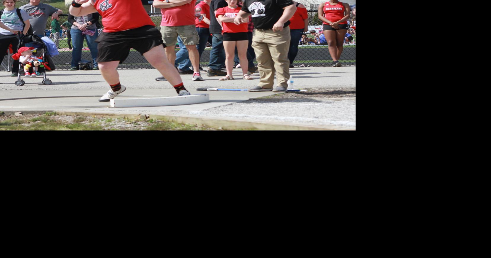 Cabell Midland's Gavin Beverage setting school, meet records in shot