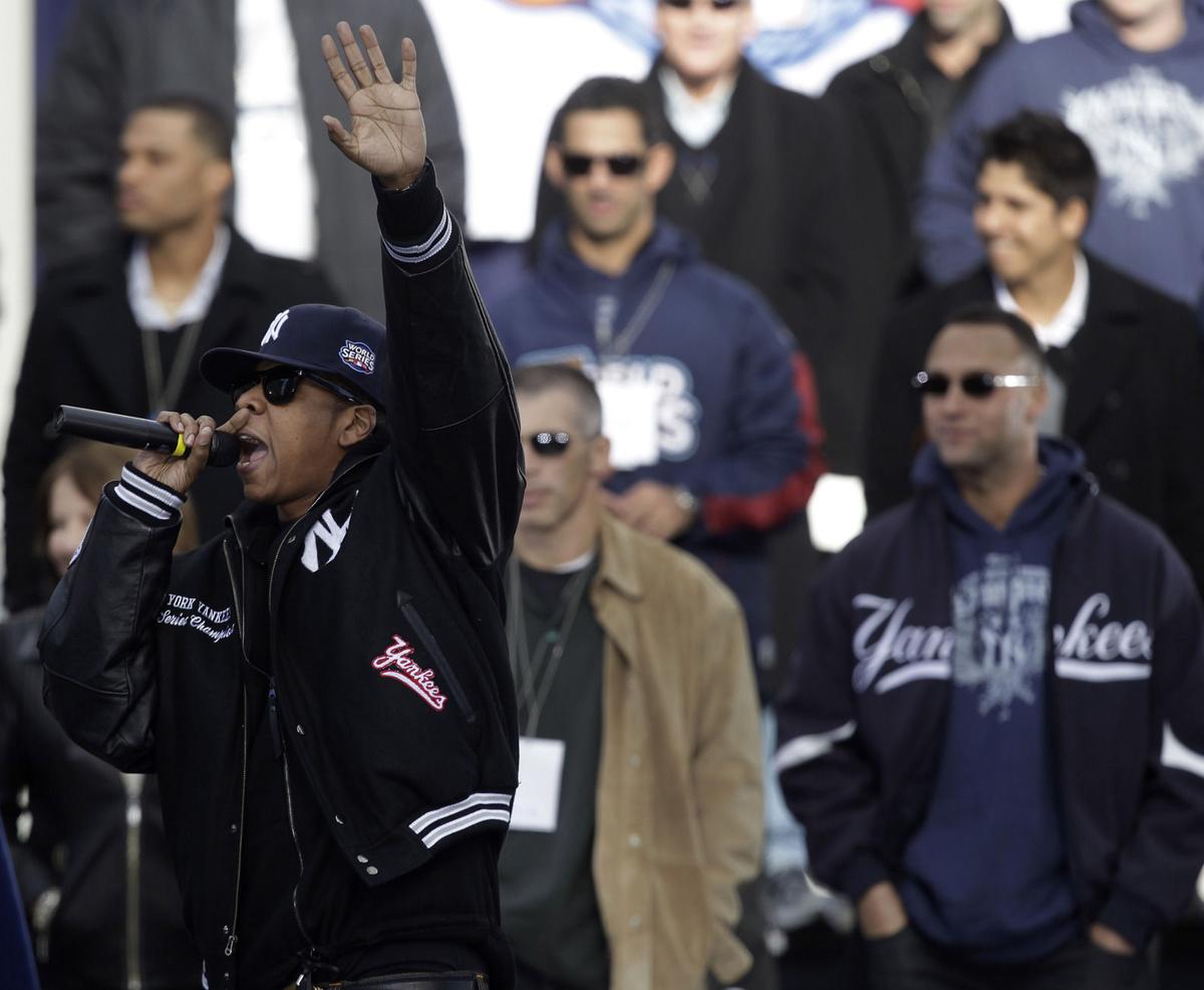 Jay Z performs at City Hall where the New York Yankees are honored for  their World Series win at City Hall following a ticker tape parade on  November 6, 2009 in New