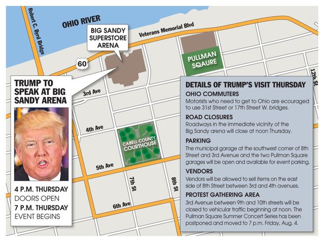 Trump Rally Map Huntington streets, areas to close for Trump rally | News | herald ...