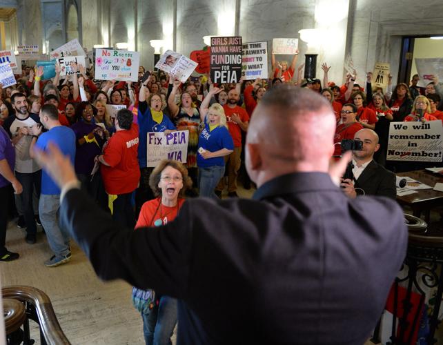 Teachers protest at Capitol over pay, benefits (copy)