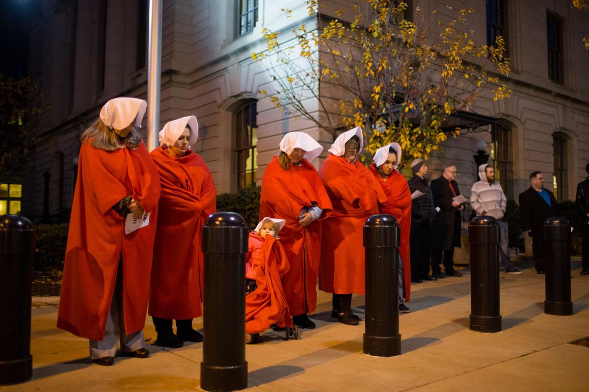 Handmaids protest on anniversary of Trump's election ...