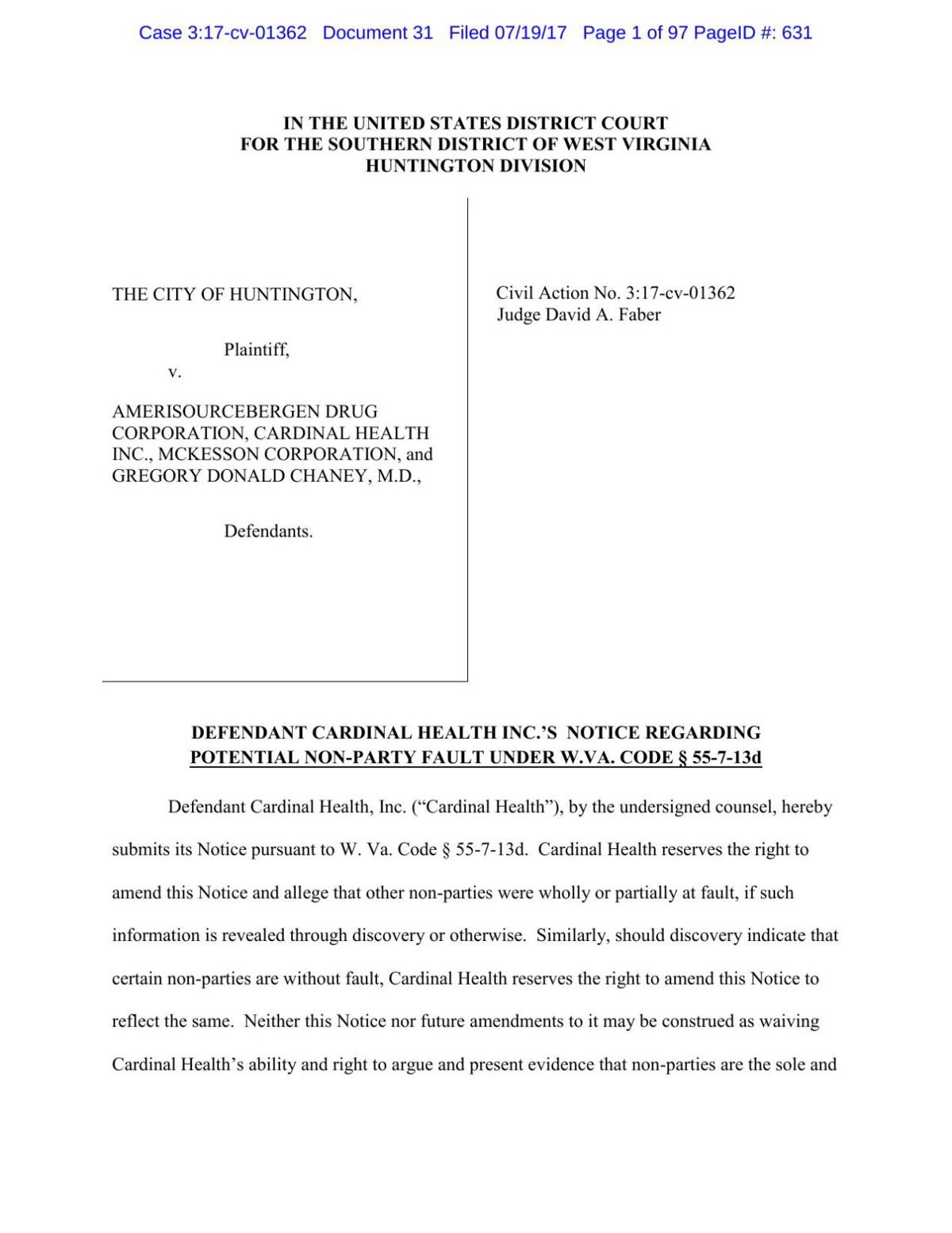 Cardinal Health Notice | | Herald-dispatch.com