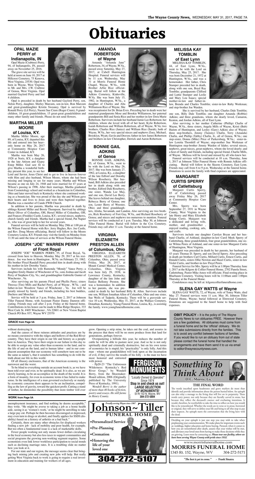 tribune review obituaries valley news dispatch