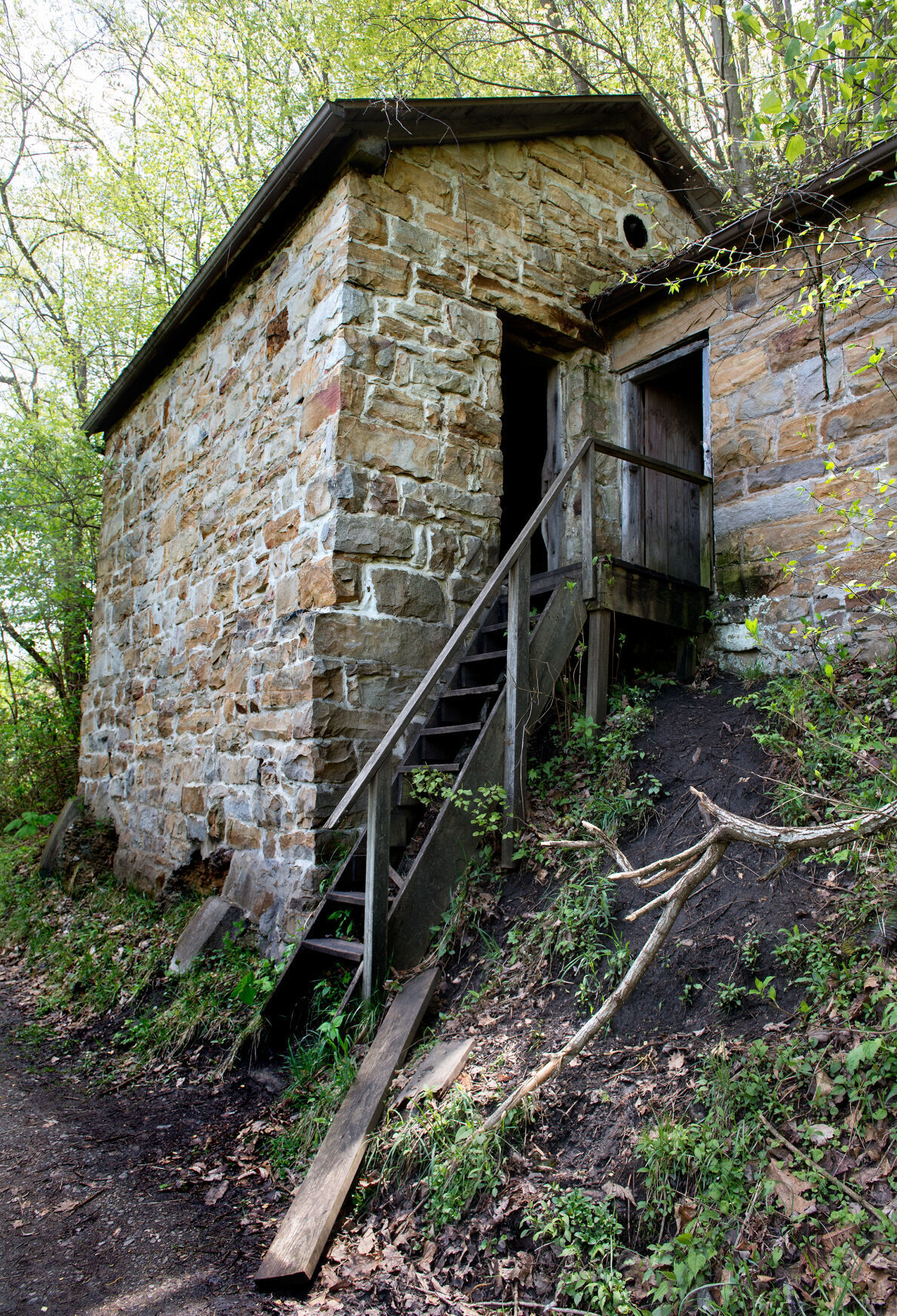 Image of Delivery of coal up steep steps in old part of