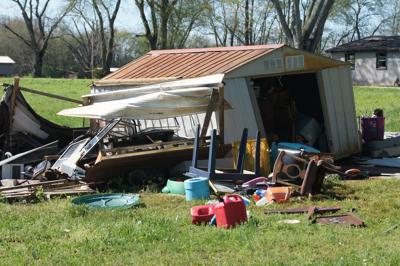 Damaged shed